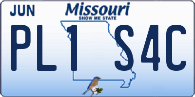 MO license plate PL1S4C