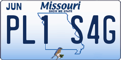 MO license plate PL1S4G