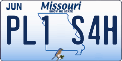 MO license plate PL1S4H