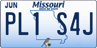 MO license plate PL1S4J