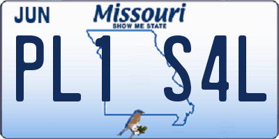 MO license plate PL1S4L