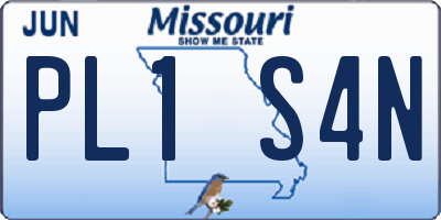 MO license plate PL1S4N