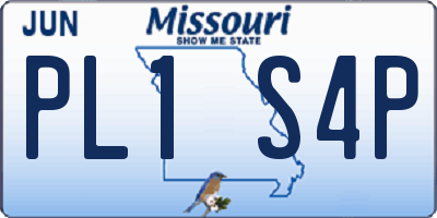 MO license plate PL1S4P