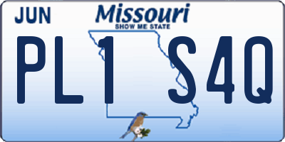 MO license plate PL1S4Q