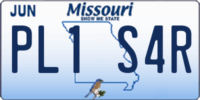 MO license plate PL1S4R