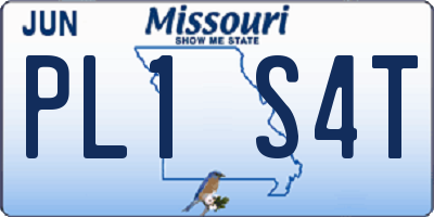 MO license plate PL1S4T