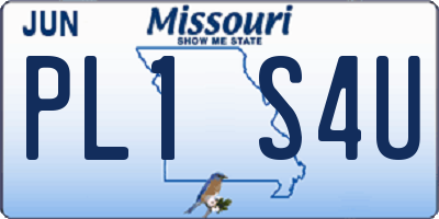 MO license plate PL1S4U