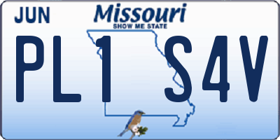 MO license plate PL1S4V