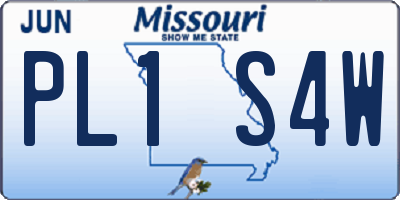 MO license plate PL1S4W