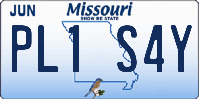 MO license plate PL1S4Y