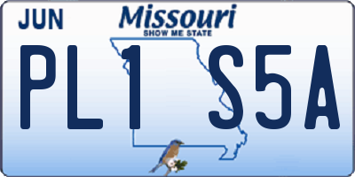 MO license plate PL1S5A