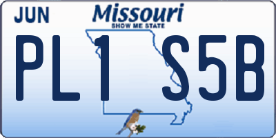 MO license plate PL1S5B