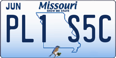 MO license plate PL1S5C