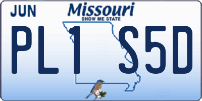 MO license plate PL1S5D