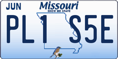 MO license plate PL1S5E