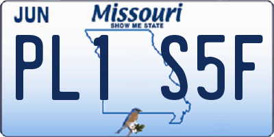 MO license plate PL1S5F