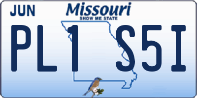 MO license plate PL1S5I