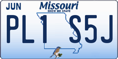 MO license plate PL1S5J
