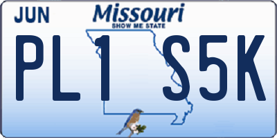 MO license plate PL1S5K