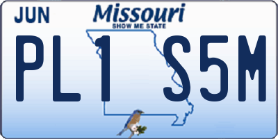 MO license plate PL1S5M