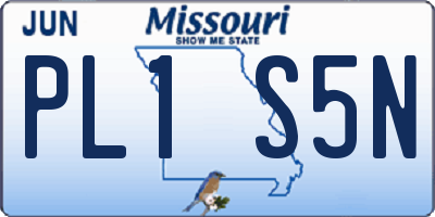 MO license plate PL1S5N