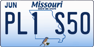 MO license plate PL1S5O