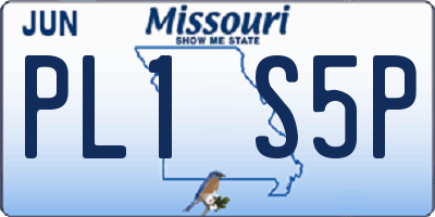 MO license plate PL1S5P