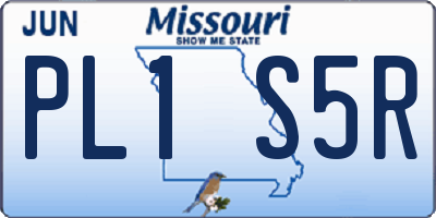MO license plate PL1S5R