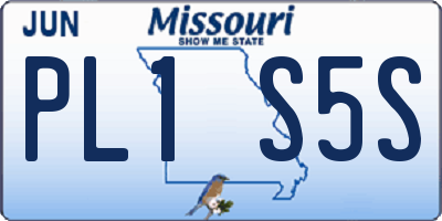 MO license plate PL1S5S