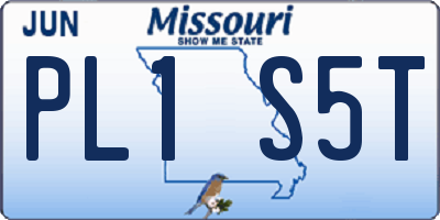 MO license plate PL1S5T