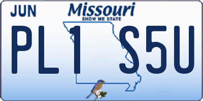 MO license plate PL1S5U
