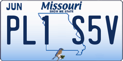 MO license plate PL1S5V