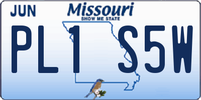 MO license plate PL1S5W