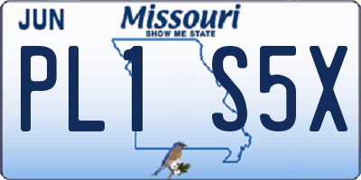 MO license plate PL1S5X