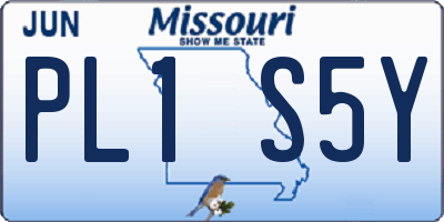 MO license plate PL1S5Y