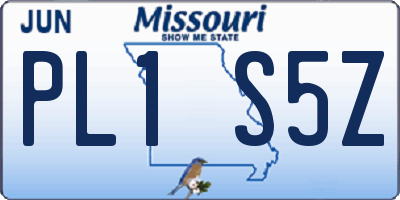 MO license plate PL1S5Z