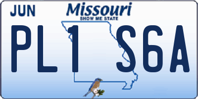 MO license plate PL1S6A