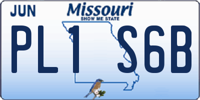 MO license plate PL1S6B
