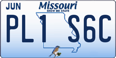 MO license plate PL1S6C