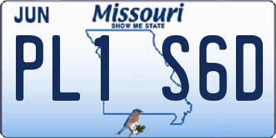 MO license plate PL1S6D