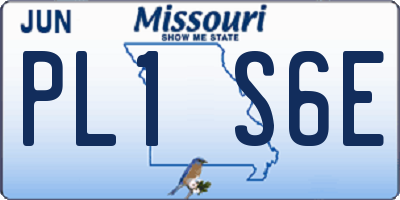 MO license plate PL1S6E