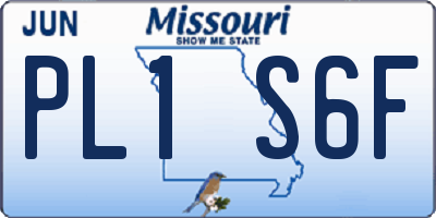 MO license plate PL1S6F