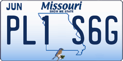 MO license plate PL1S6G