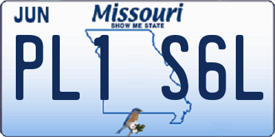 MO license plate PL1S6L
