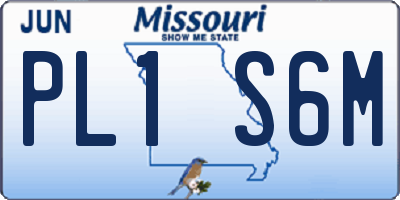 MO license plate PL1S6M