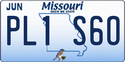 MO license plate PL1S6O