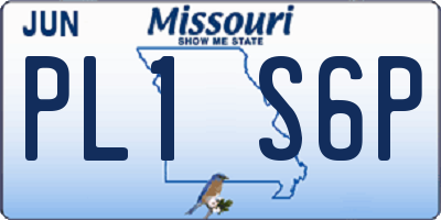MO license plate PL1S6P