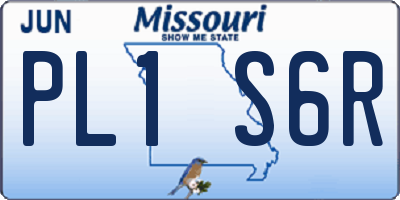 MO license plate PL1S6R