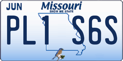 MO license plate PL1S6S