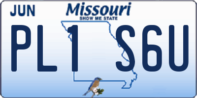 MO license plate PL1S6U